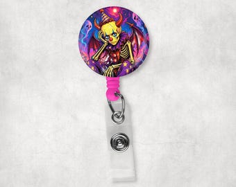 Custom badge reel, ID Holder with retractable cord, multiple base color options, personalize with any photo or design