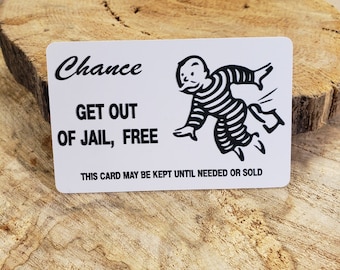 Get out of jail free card, Funny gag gift wallet card