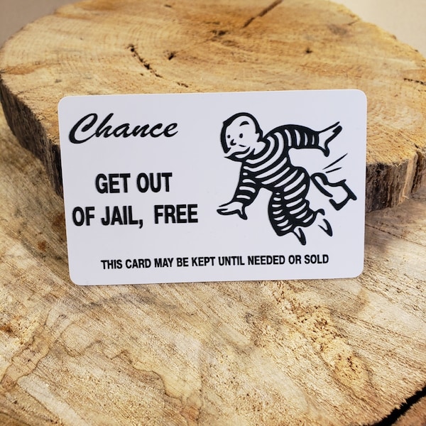 Get out of jail free card, Funny gag gift wallet card