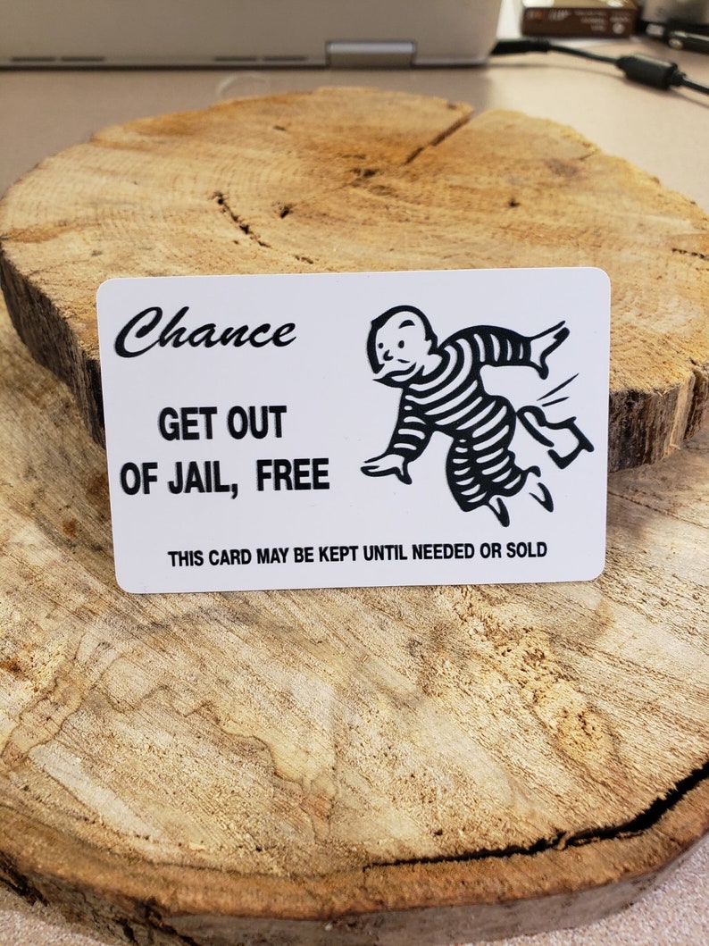 Get Out of Jail Free Card Funny Gag Gift Wallet Card Etsy