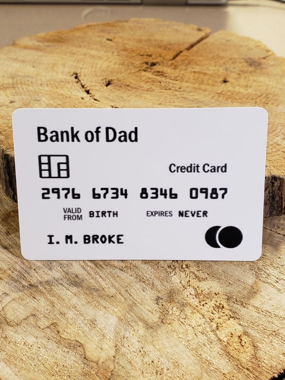 Bank Of Dad Card, Novelty Credit Card, Personalized Metal Wallet