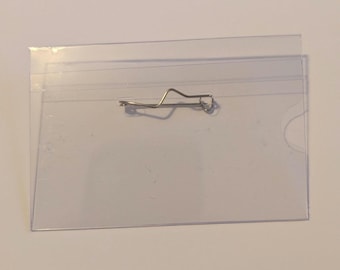 Plastic Name Badge Sleeve With Pin