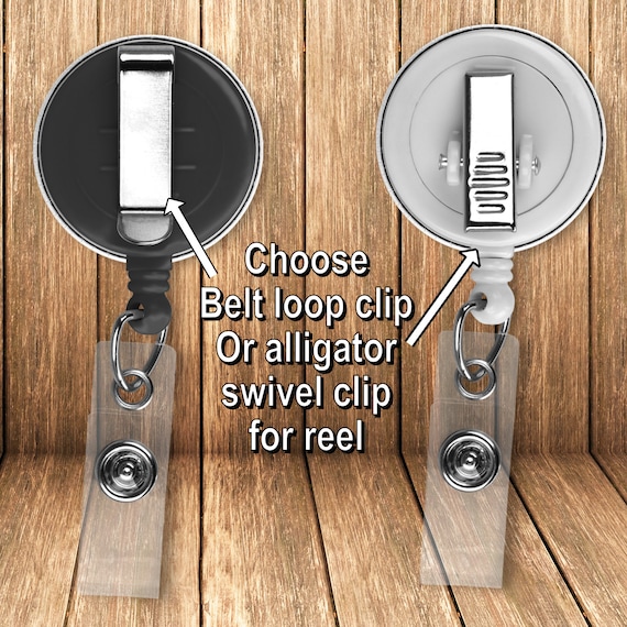 Custom Badge Reel, 2 Color Options , Personalize with Any Photo or Design - Uses A 1.5 inch Button and Has A 24 Cord
