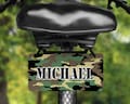 Camo, Camouflage design aluminum bicycle tag, bike license plate printed with name, great for kids