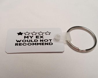 My ex would not recommend keychain, key tag, fun gift