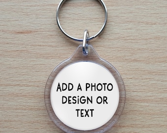 Custom Photo Keychain – Double Sided Acrylic Keepsake Round or Square