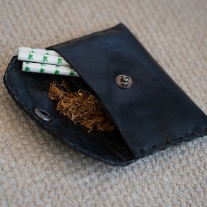 Handmade Leather Mini Tobacco Pouch - Black/Brown/Green/Red