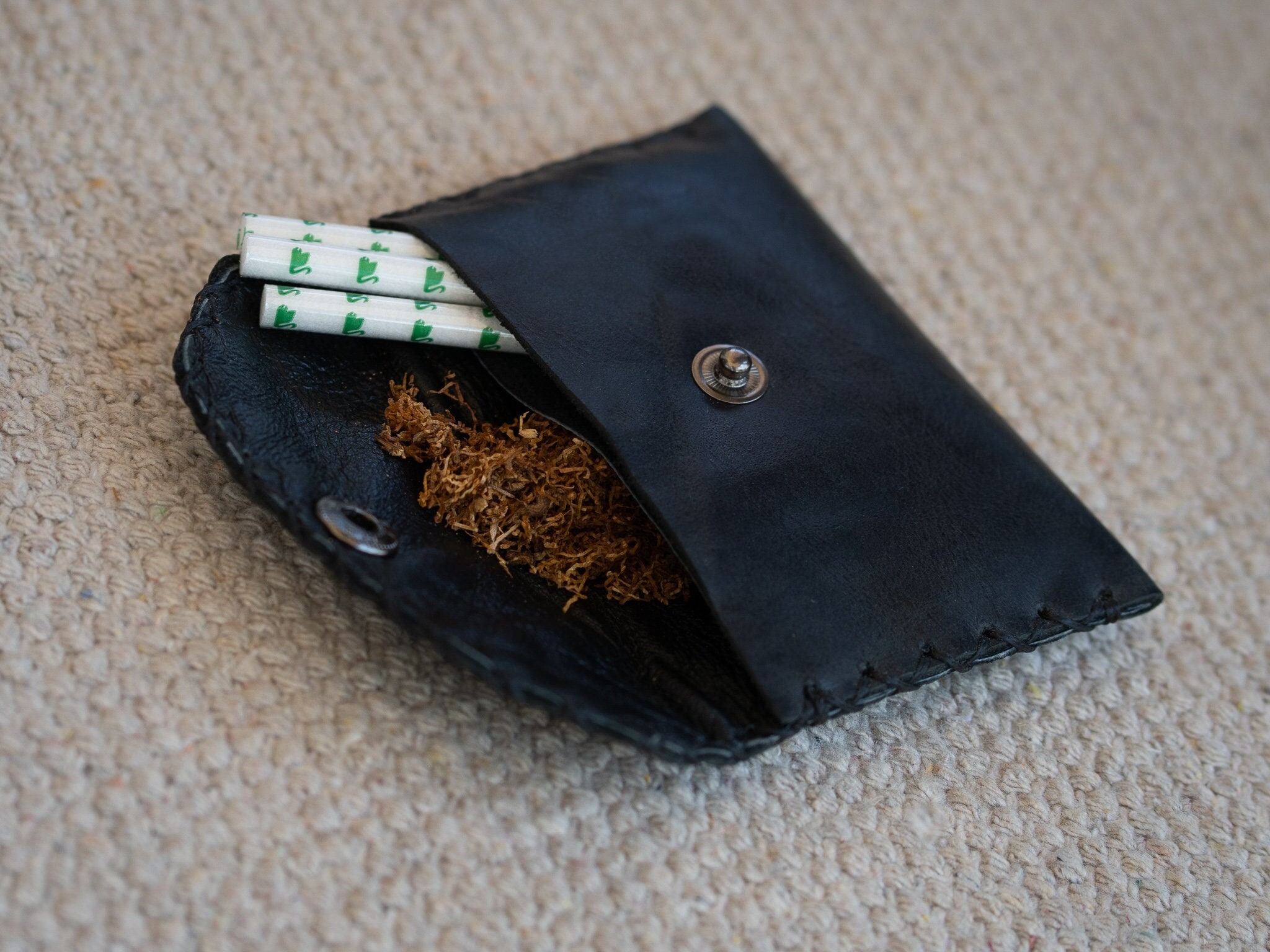 mini tobacco pouch Handmade Leather Mini Tobacco Pouch - Black/brown/green/red