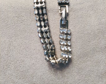 Rhinestone Tennis Bracelet 50s Glamor Gal VLV Rockabilly Prong Set Rhinestones