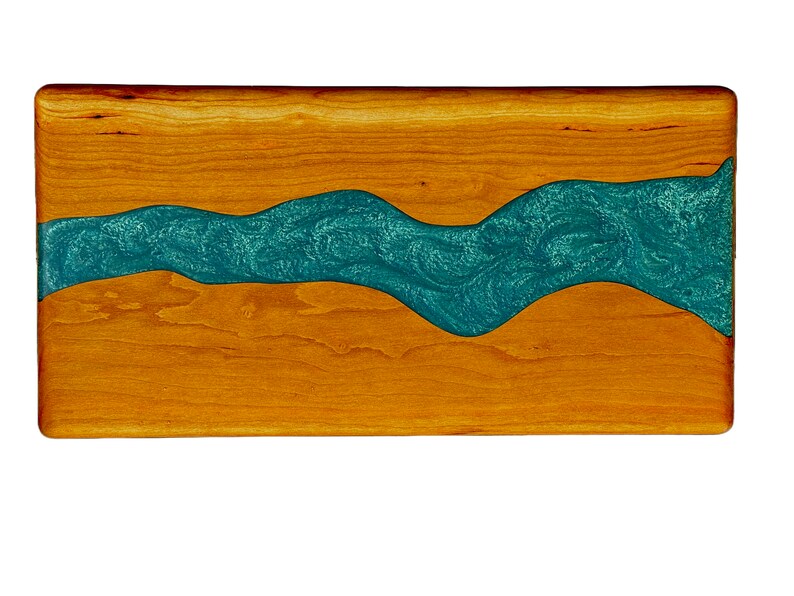 Epoxy River Cutting Board Cherry Wood Charcuterie Board Etsy