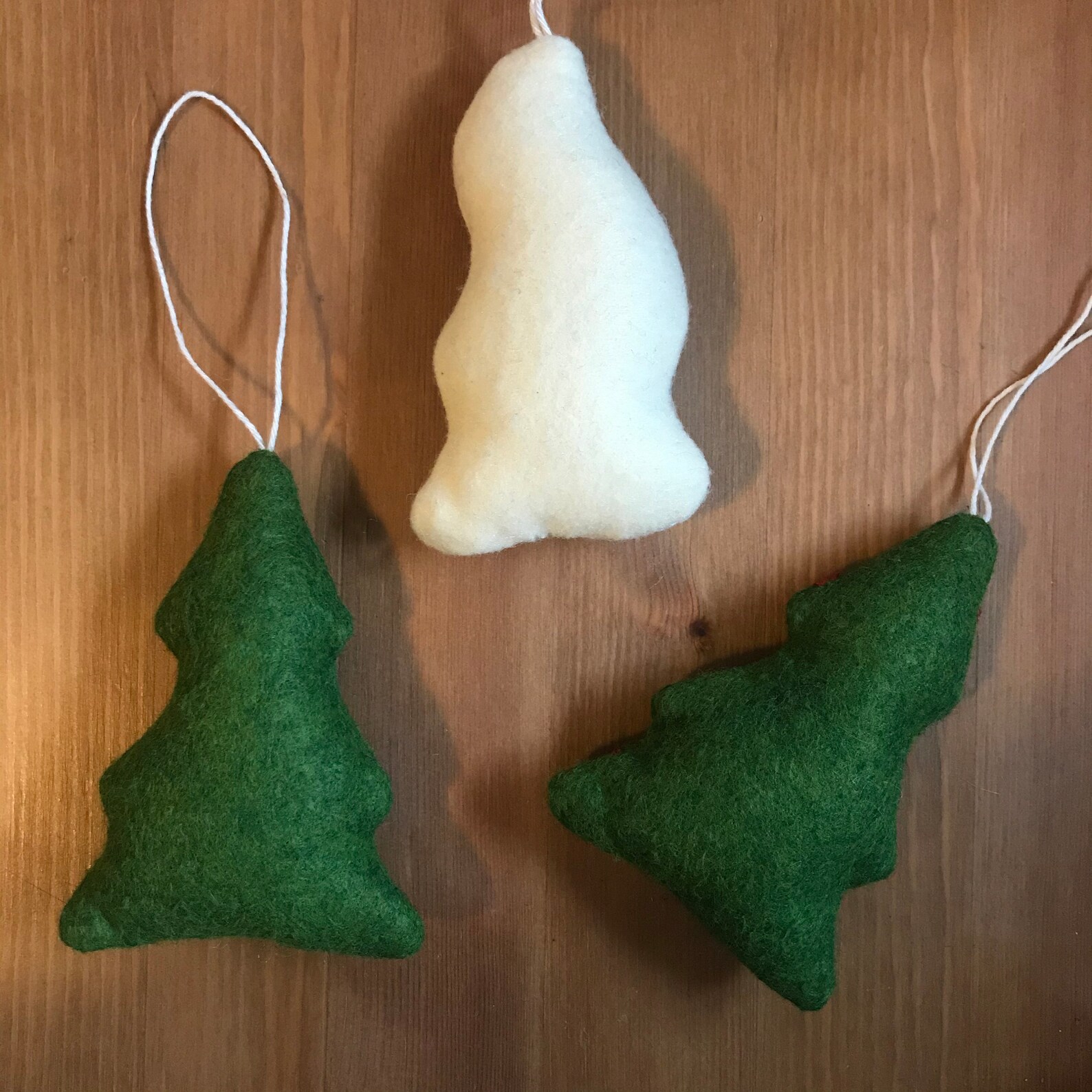 Yeti santa  holiday tree ornament set of 3 embroidery  etsy