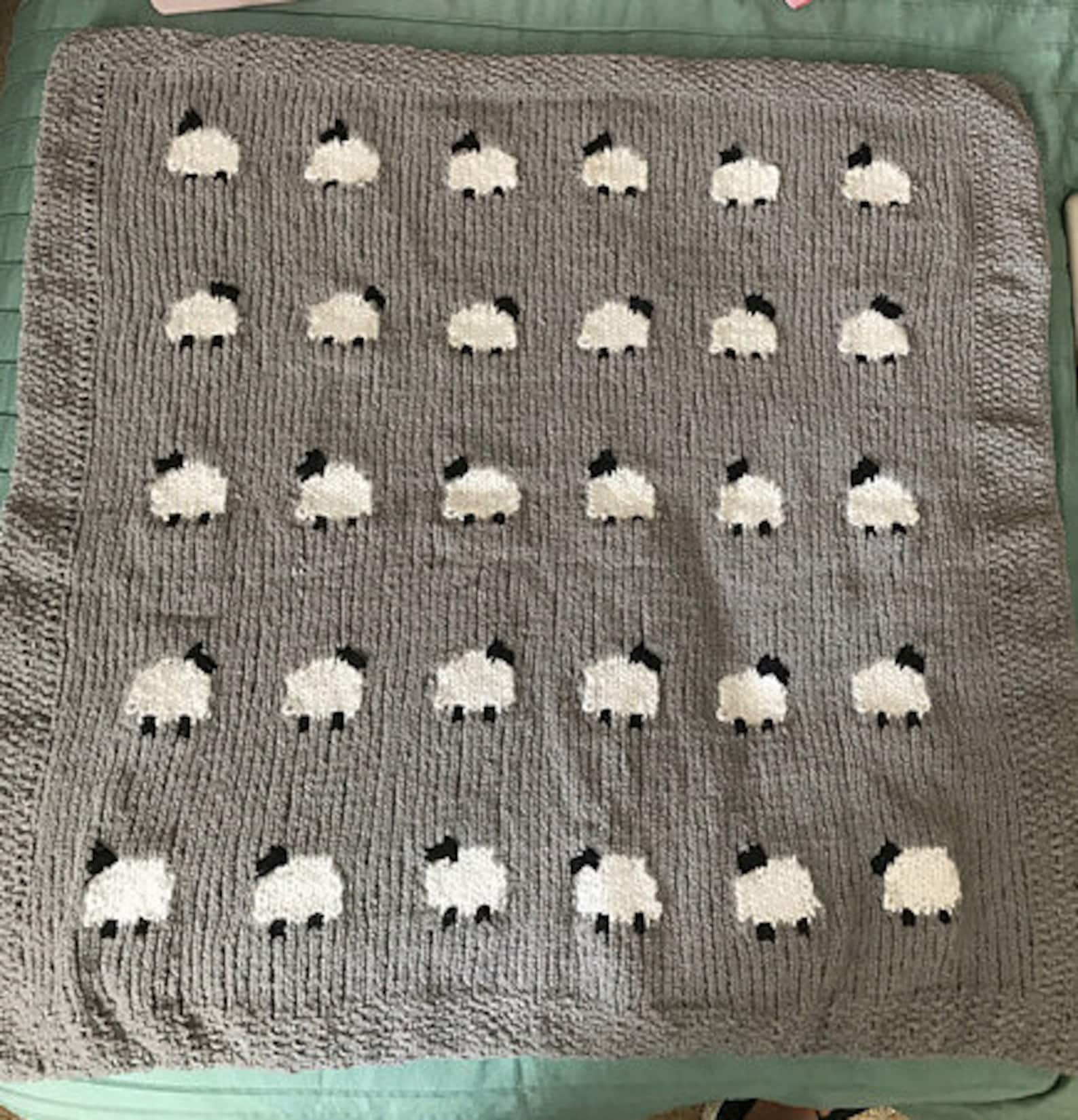 Counting Sheep Baby Blanket Knitting Pattern Etsy