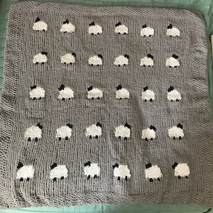 Counting Sheep Baby Blanket Knitting Pattern