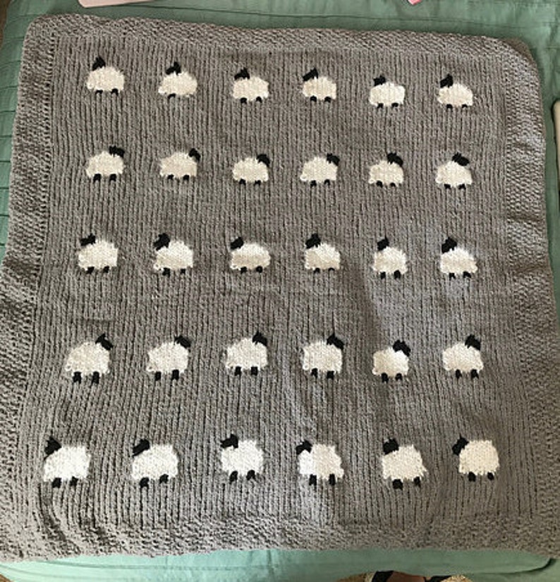 Counting Sheep Baby Blanket Knitting Pattern Etsy Australia