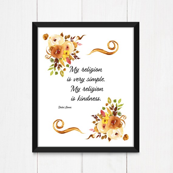 Mi Religion Es Bondad Imprimir En Lienzo O Papel De Bellas Etsy