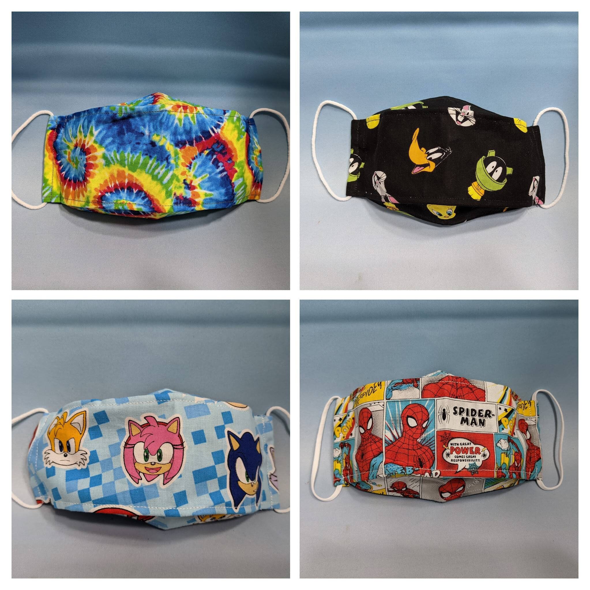 Kids 3D Fabric Face Masks, various licensed characters HANDMADE.