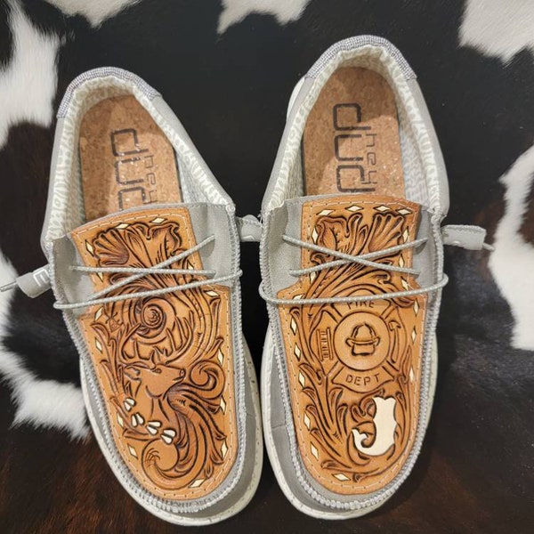 custom leather hey dudes womens