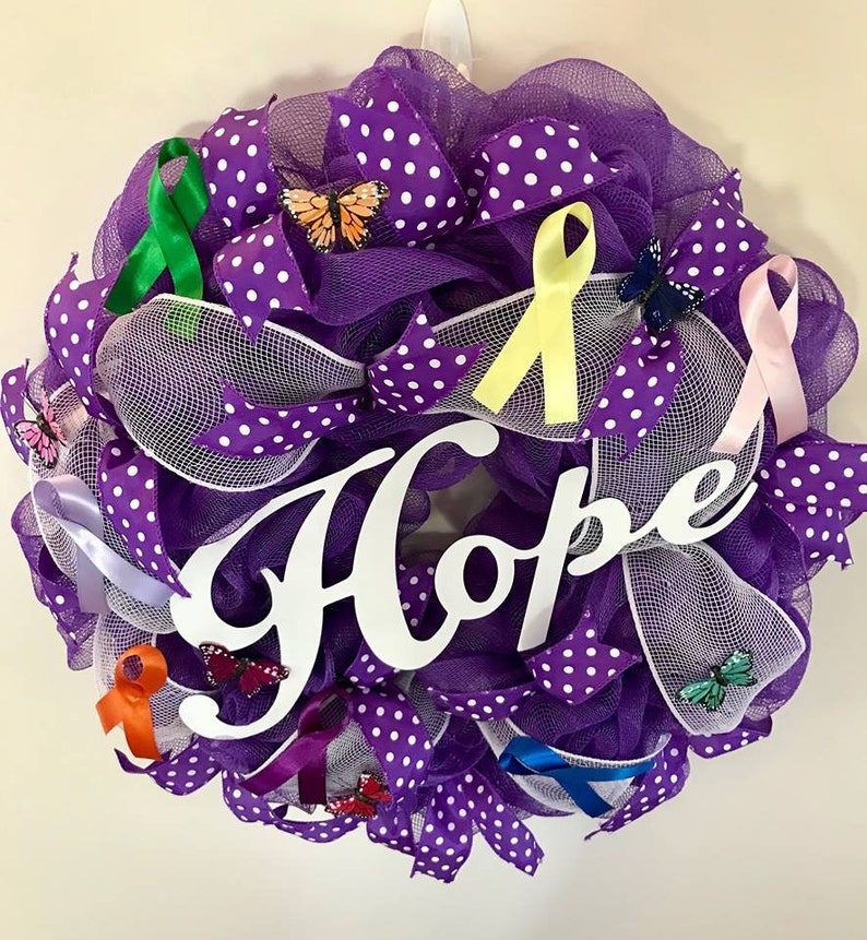 Cancer Wreath Awareness Ribbon Wreath Hope Wreath