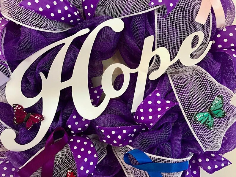 Cancer Wreath Awareness Ribbon Wreath Hope Wreath