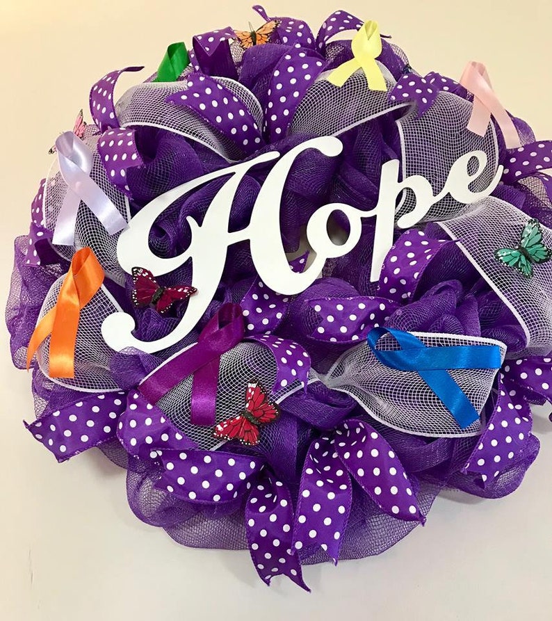 Cancer Wreath Awareness Ribbon Wreath Hope Wreath