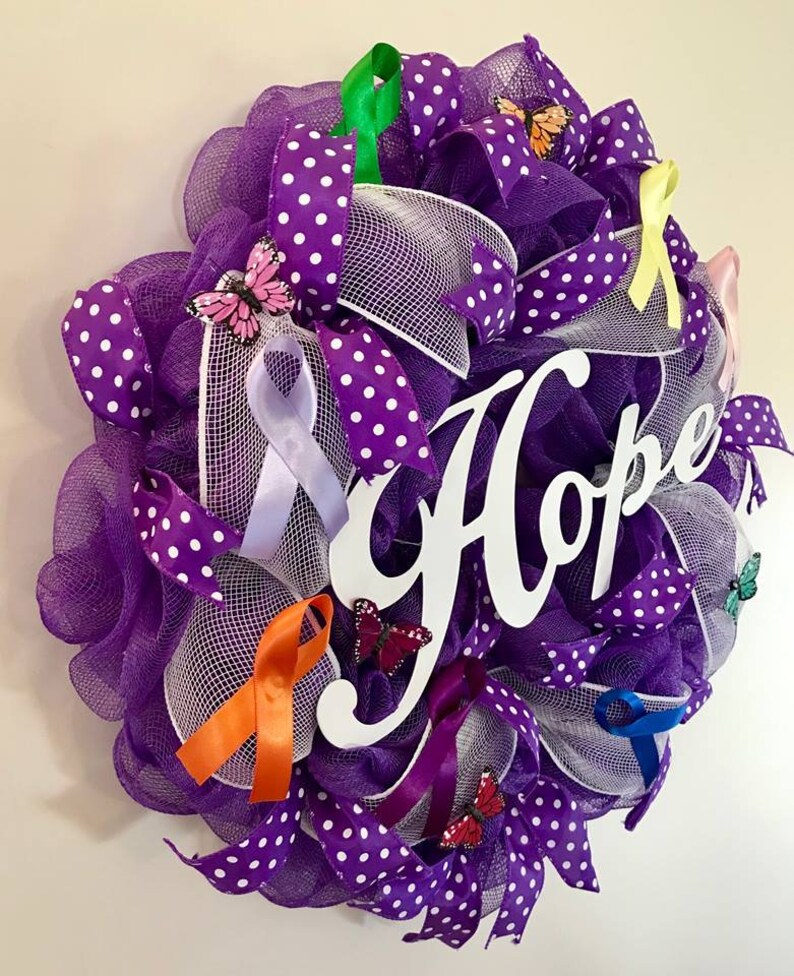 Cancer Wreath Awareness Ribbon Wreath Hope Wreath