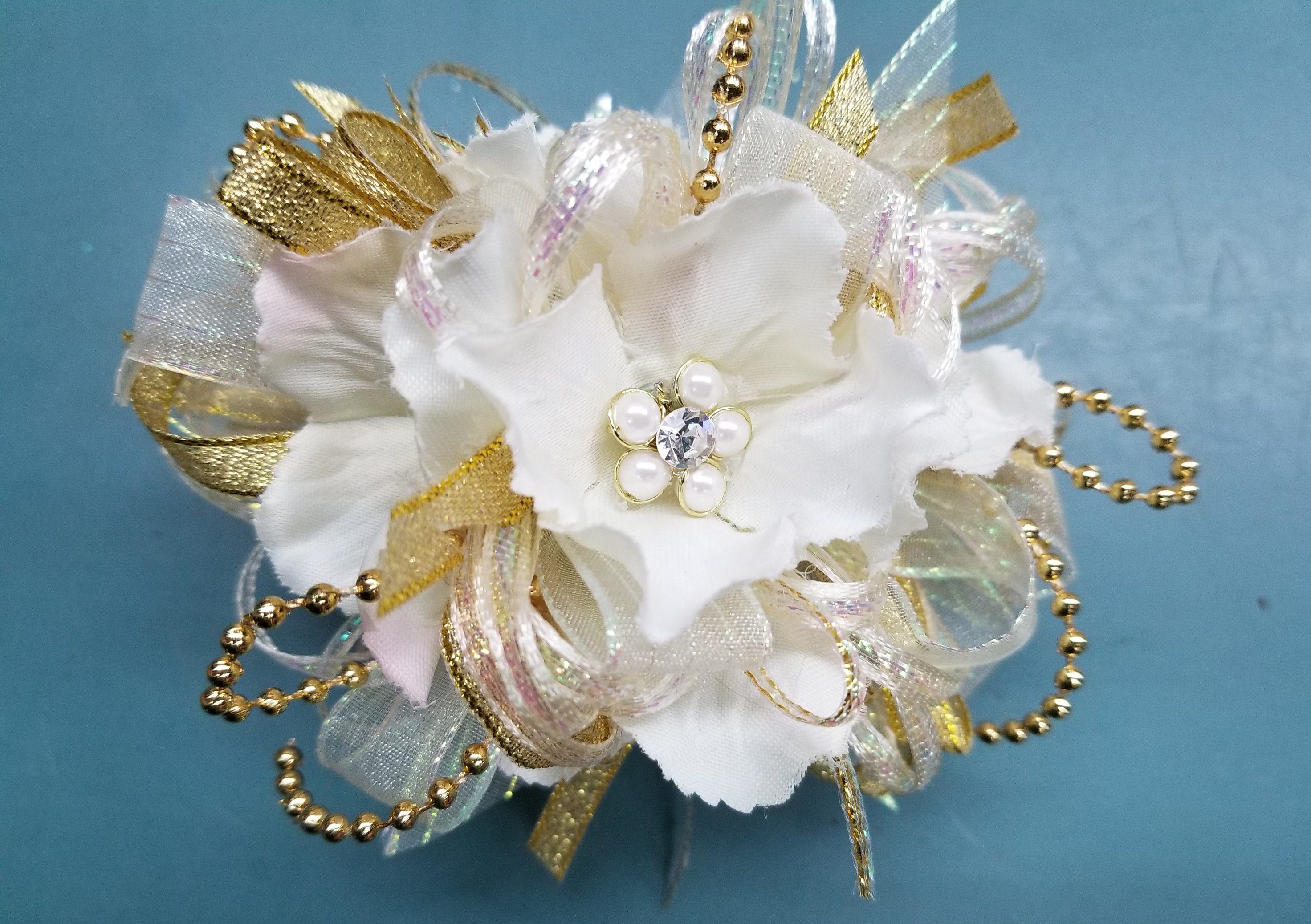 Cream Ivory and Gold Silk Wrist Corsage W037 Etsy