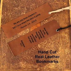 Leather Bible verse bookmark gift created custom just for you!  Great bookmarks on quality leather.  Bible bookmarks, Real leather Bookmark