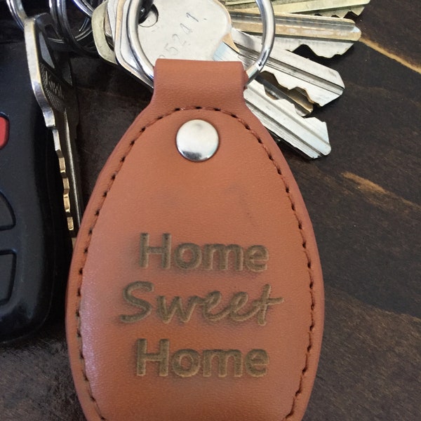 Personalized Key Chain | Custom brown leather key chain | New homeowner gift | New Drivers Gift | housewarming gift | First Key Chain