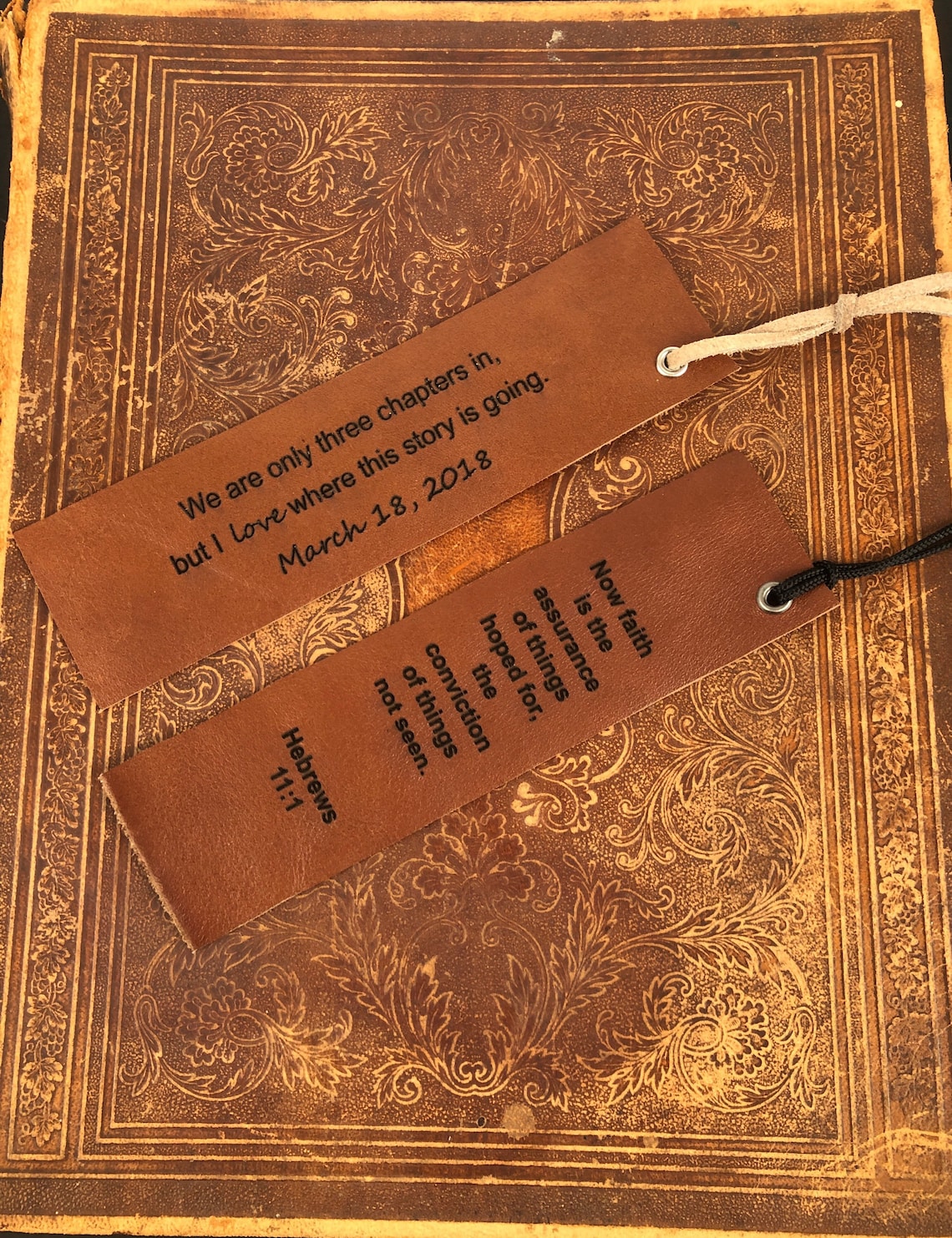 Leather Bible verse bookmark gift created custom just for you Etsy