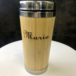 Personalized Wood Coffee Tumbler Wooden coffee travel mug personalized mug custom travel mug create your own coffee cup image 6