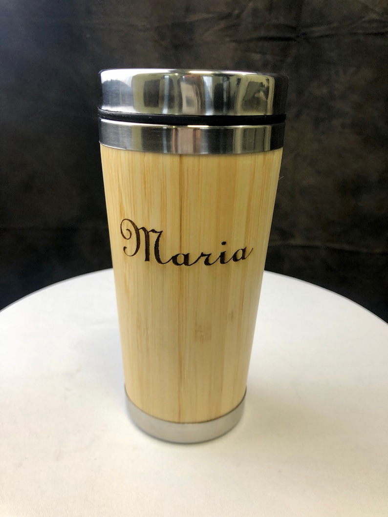 Personalized Wood Coffee Tumbler Wooden coffee travel mug personalized mug custom travel mug create your own coffee cup image 6