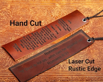 Leather bookmark gift created custom just for you!  Great bookmarks on quality leather.  Bible verse bookmarks, Real leather Bookmark