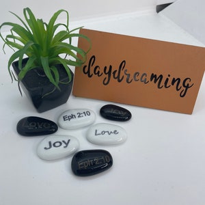 Engraved Glass stone, glass worry stone, inspirational glass stone, in memory of stone, small stone. Compassion stone. Personalized rocks