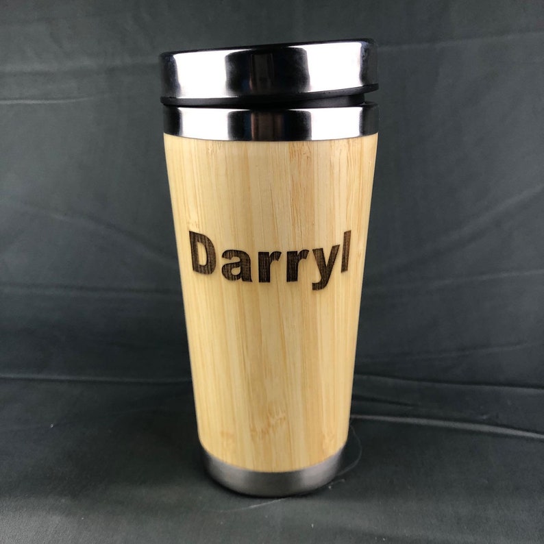 Personalized Wood Coffee Tumbler Wooden coffee travel mug personalized mug custom travel mug create your own coffee cup image 8