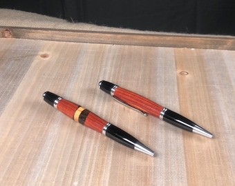 Beautifully crafted wood pen made with Tulip wood, custom pen with engraving, collector pen, entry level collectors pen, gatsby pen