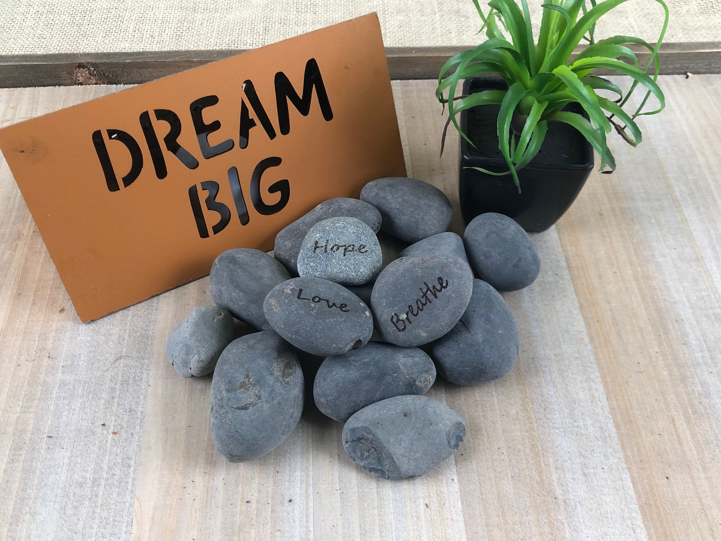 One personalized engraved river rock Customized rock art Etsy