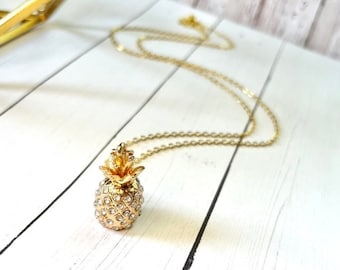 Sparkling Gold Pineapple Necklace
