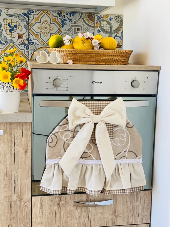 Shabby Oven Cover, Oven Cover With Handle, Oven Cover With Bow