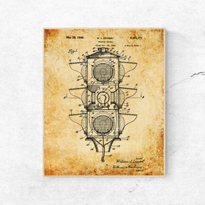 INSTANT DOWNLOAD - Traffic Signal Patent Print, Traffic Light Print, Stop Light Download, Vintage Patent Print, Steampunk, Printable Art