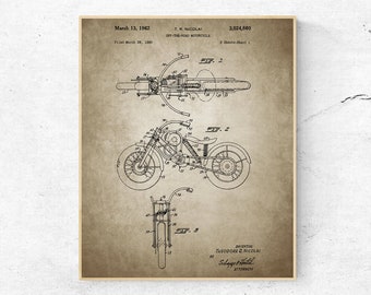 INSTANT DOWNLOAD - Motorcycle Patent Print Vintage, Bike Decor, Motorcycle Decor, Digital Download, Motorcycle Printable Art, Vintage Decor