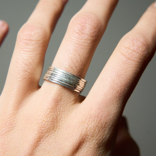 Stacked Silver Ring, various sizes available
