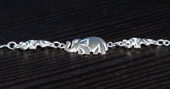 Adorable Dainty Elephant bracelet, 2.4" - image 2