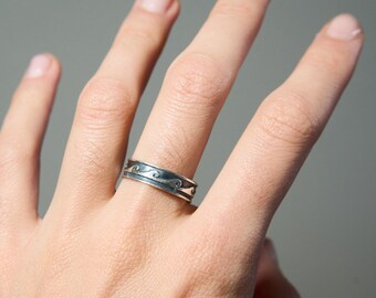 Cute Sterling Silver Wave Ring, various sizes stackable ring