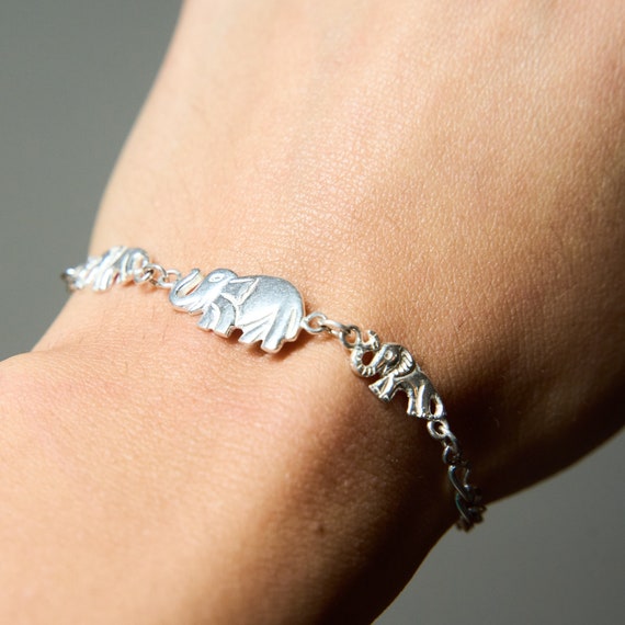 Adorable Dainty Elephant bracelet, 2.4" - image 1