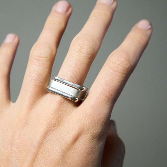 Square Sterling Silver Ring Etsy Ireland