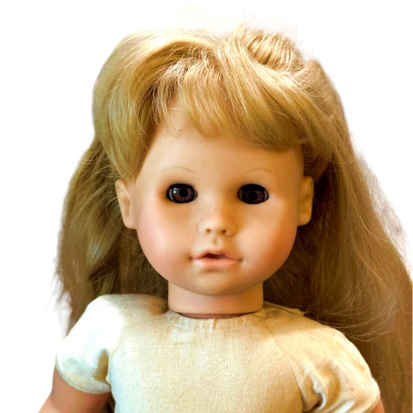 Gotz Puppe Doll with Long Blonde Hair & Brown Sleepy Eyes - Cloth Body - 20 Inch - 1979 - 117/18 - Grace ??