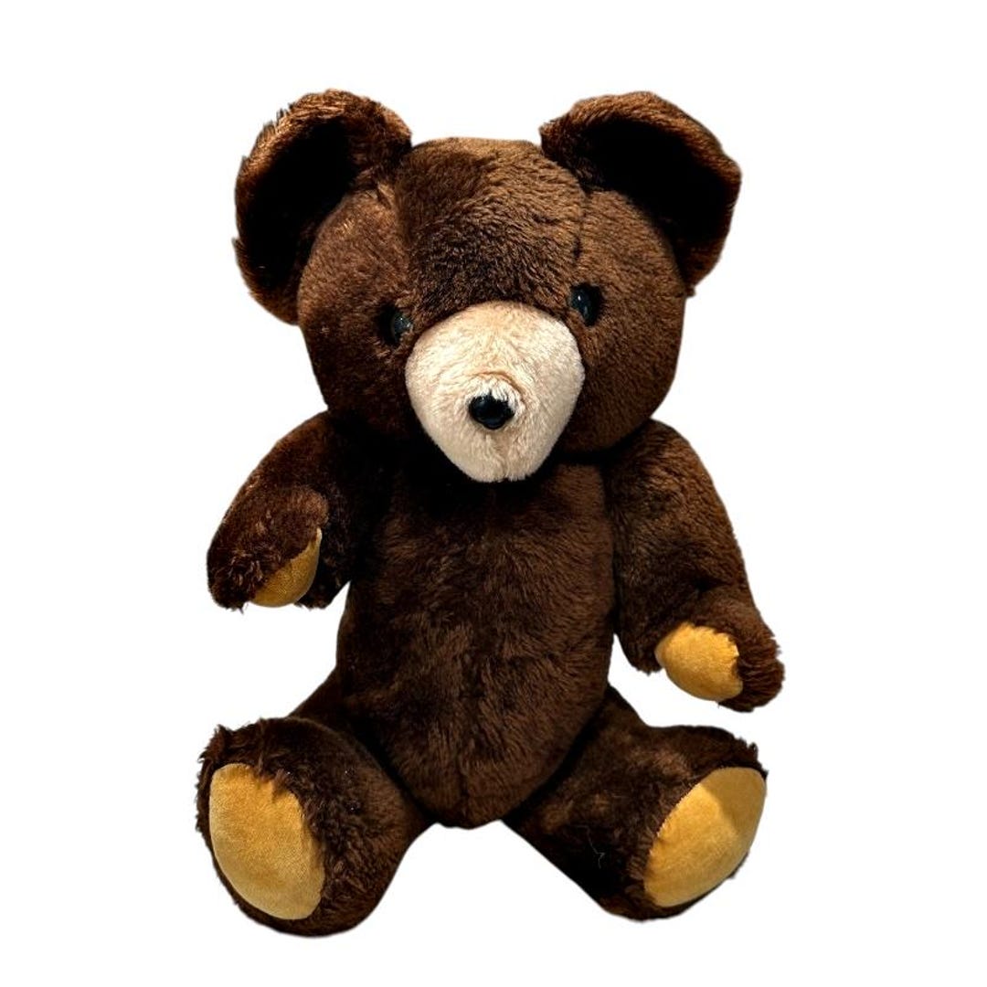 Vintage Dakin Teddy Bear Plush Brown Jointed 14 Inch Stuffed Animal ...
