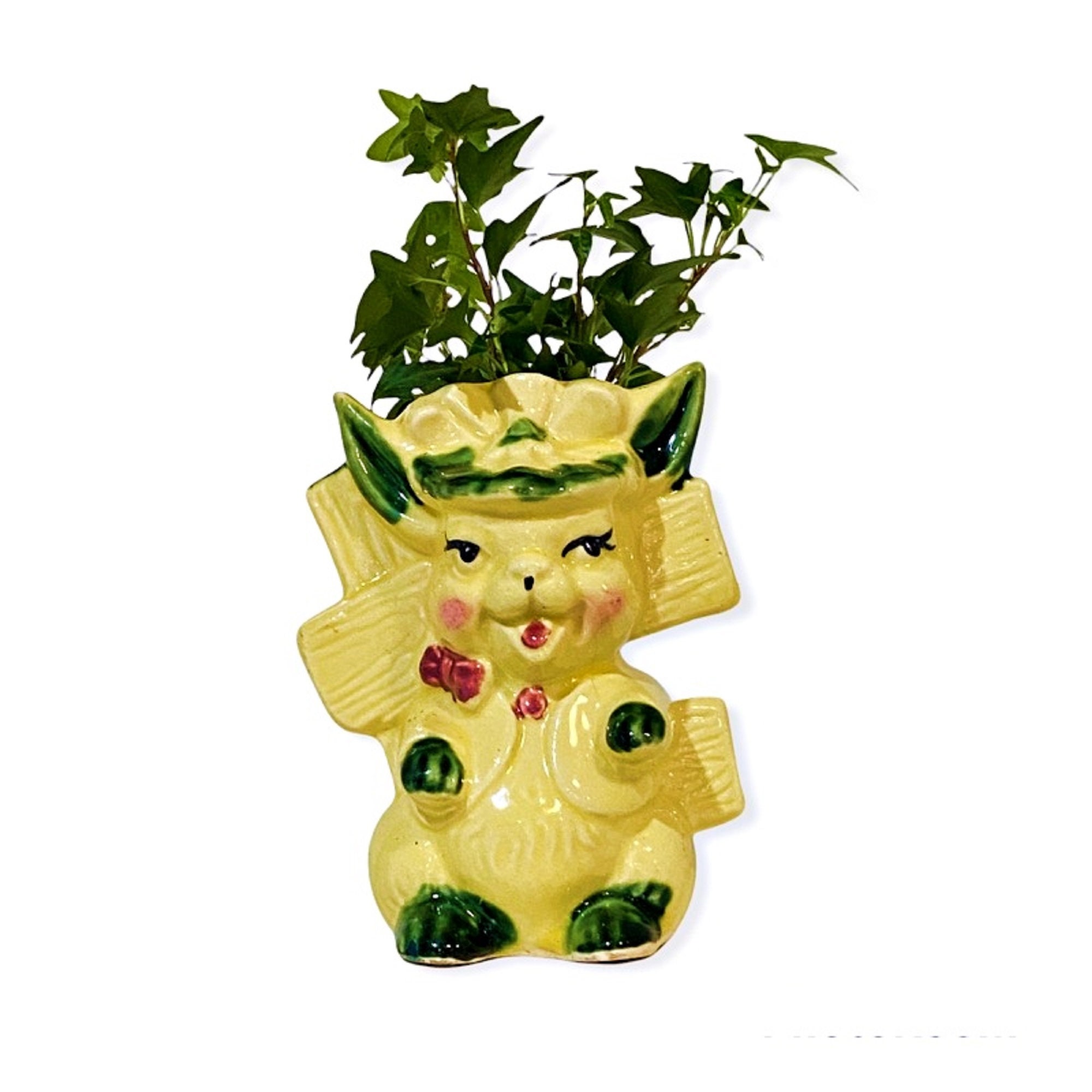 Vintage Royal Copley Ceramic Pottery Bunny Rabbit Planter Easter Spring Kitschy MCM Midcentury