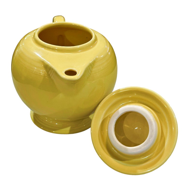 Vintage Fiestaware Pale Yellow Teapot & Lid Homer Laughlin 5 Etsy