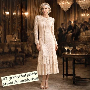 1920s Lace Dress - Etsy